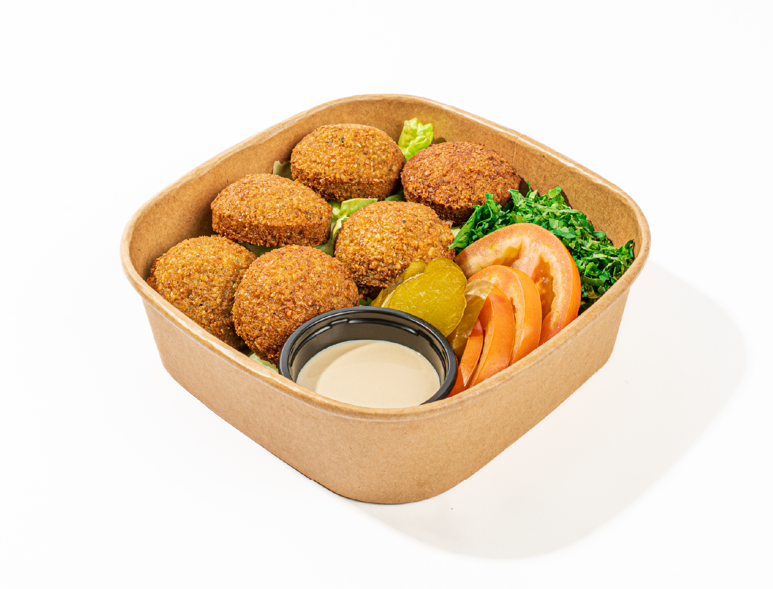Falafel Platter With Tahini Sauce And Vegetables