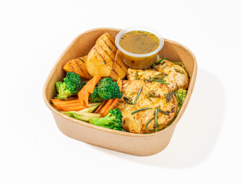 Greek Honey Mustard Roast Chicken and Potatoes