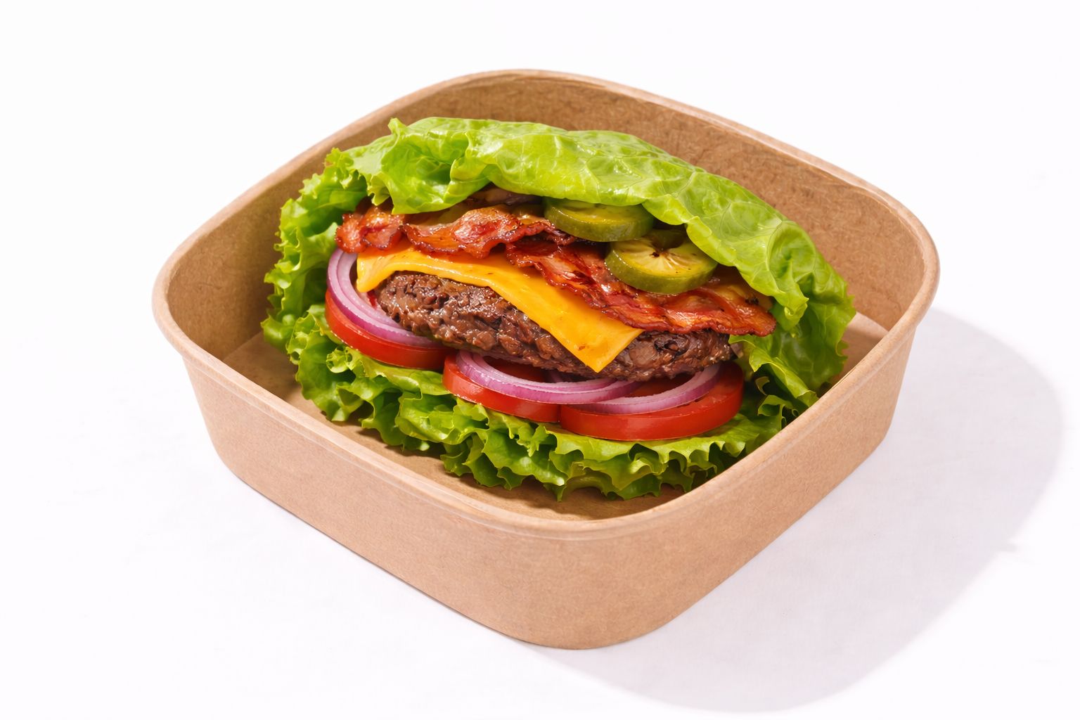 Veal Burger With Wrapped Iceberg Lettuce