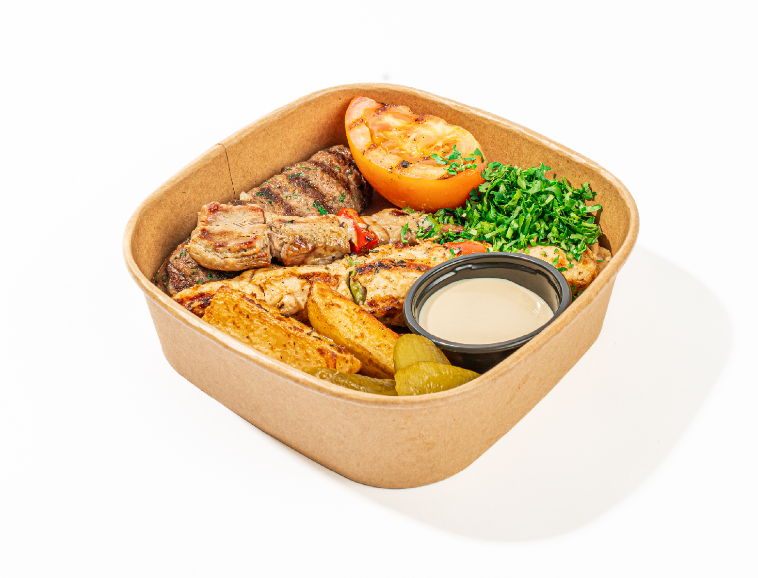 Mixed Chicken and Beef turkish kebab with  tomato rice