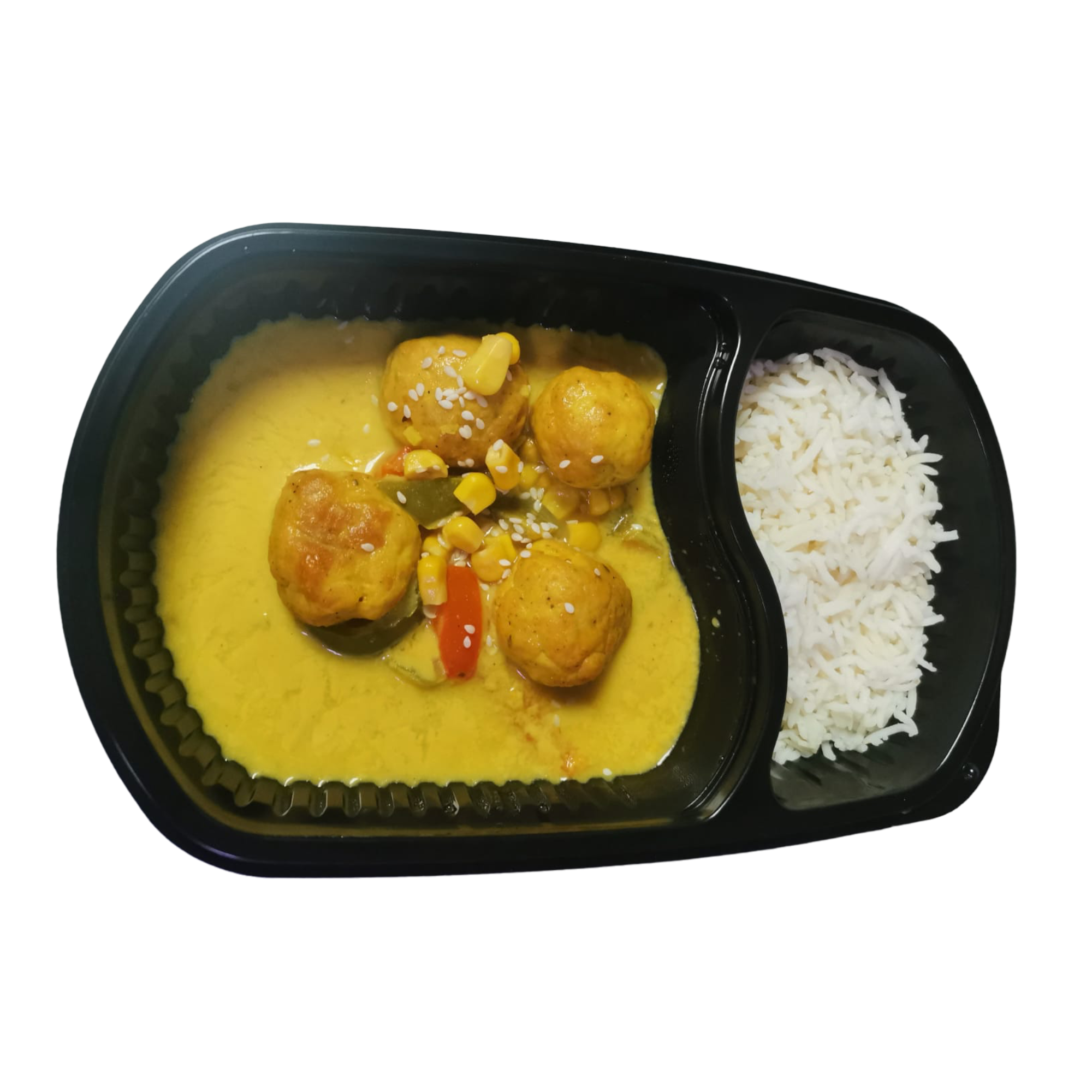 Chinese Chicken balls with rice