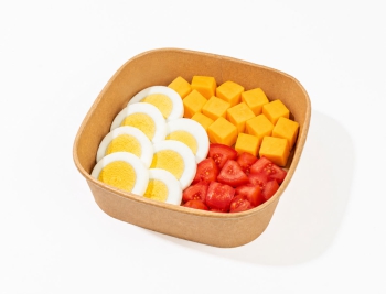 Egg Bowl ( Egg-Chedder Slices- Potato Cubes